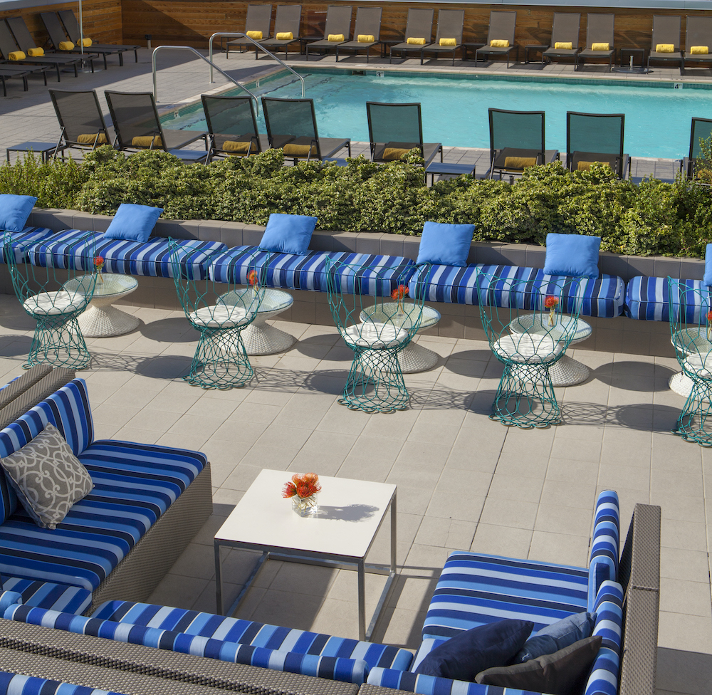 The rooftop patio and pool a the kimpton palomar in phoenix. A weekend here makes for a mother's day gift mom will love.