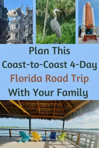 use our itinerary for a 4-day coast-to-coast  road trip across central florida. we stopped at universal studios florida, cape kennedy space center and camp margaritaville cabin and rv resort and a lot more. read about what we did and ate. 
