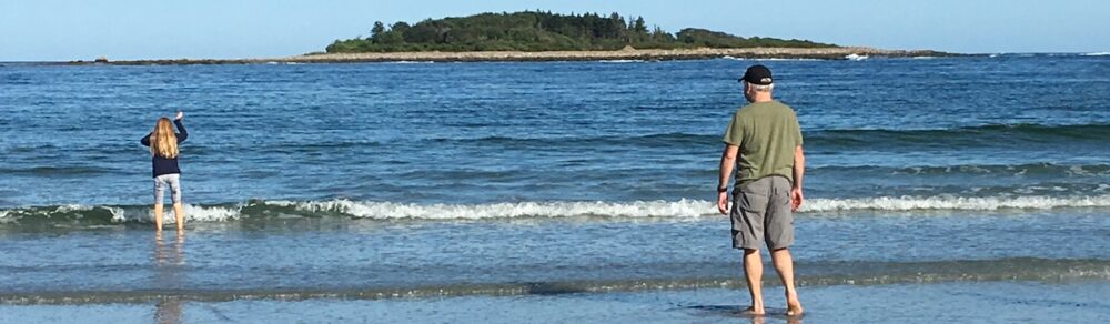 Beaches along the maine coast are chilly but fun for little kids and who want to splash and older kids who want to boogie board.