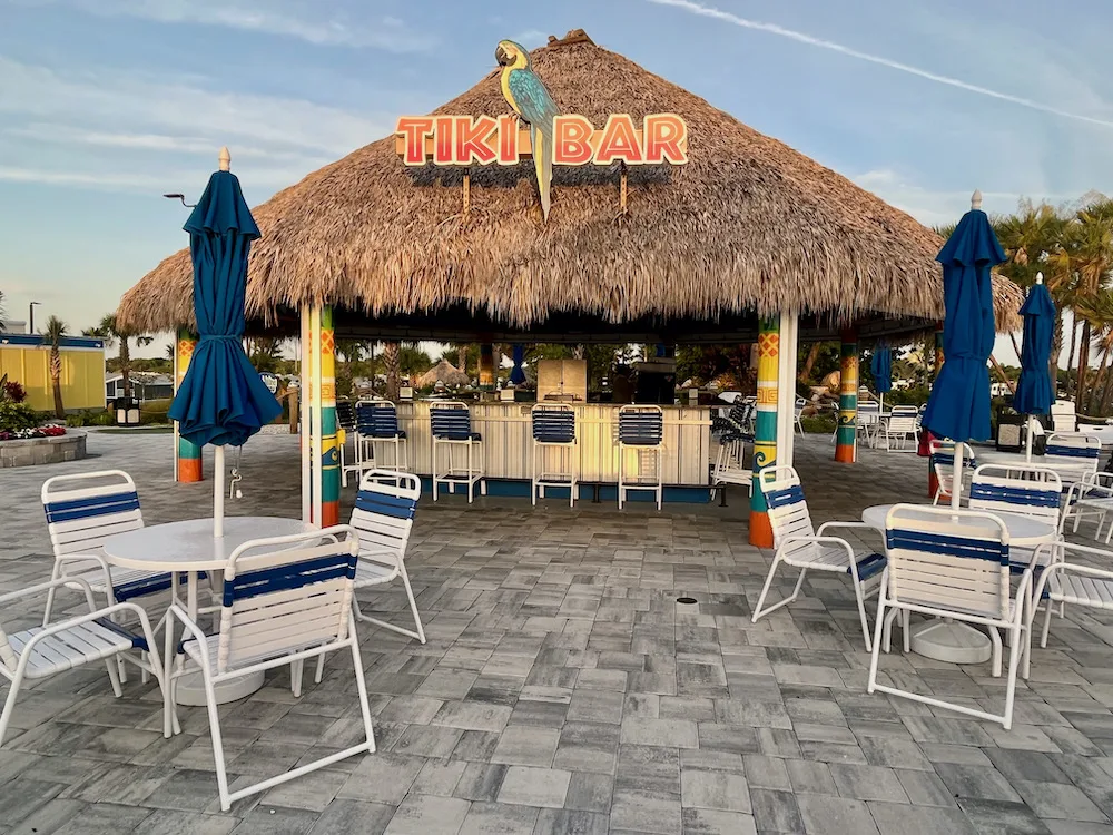 camp margaritaville cabin and rv resort was the home base for our florida road trip. appropriately, it has a palm-roofed tiki bar with umbrella drinks and lots of local beers on tap.