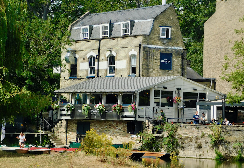 Granta pub and punting dock sits on a quiet corner of the river in cambridge.