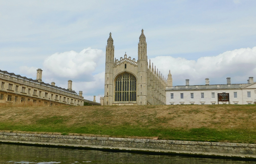 kings college chapel from the king's back gardens is an iconic cambridge view. 