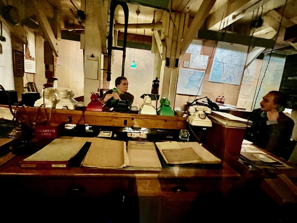 Wax figures stand in for real people who spent the london blitz in war rooms below westminster.