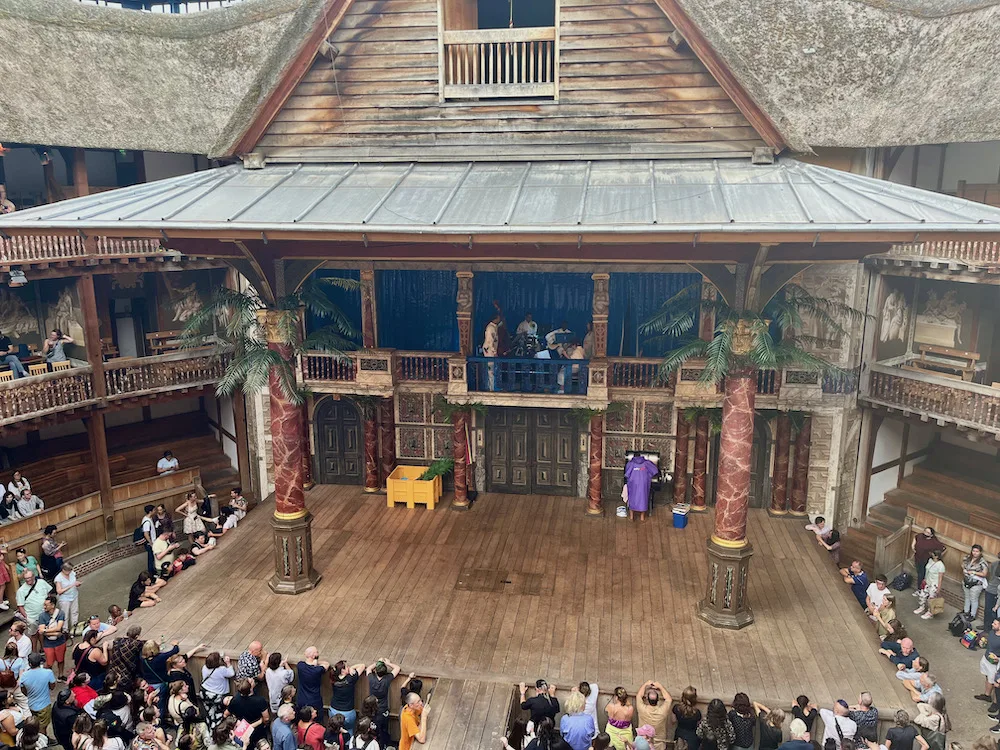 the globe theater's modern staging of the tempest in daylight.