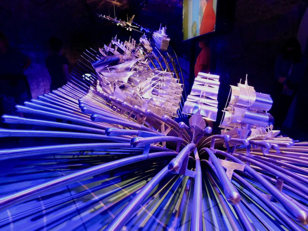 Dublin: Fantastic Food, Music &Amp; More On A Couple's Getaway a modern metal sculpture of sailing ships on undulating waves starts the story of irish immigration at the epic museum.