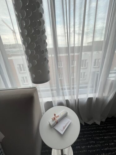 A box of chocolates and a comfortable love seat are some the amenities that make the morrison dublin perfect for a couple's weekend.