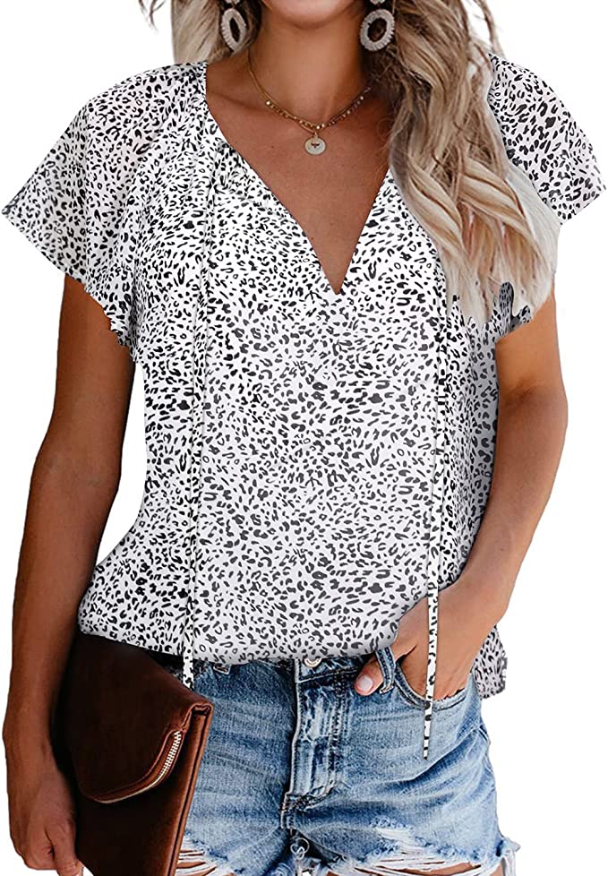 V neck ruffled shirt