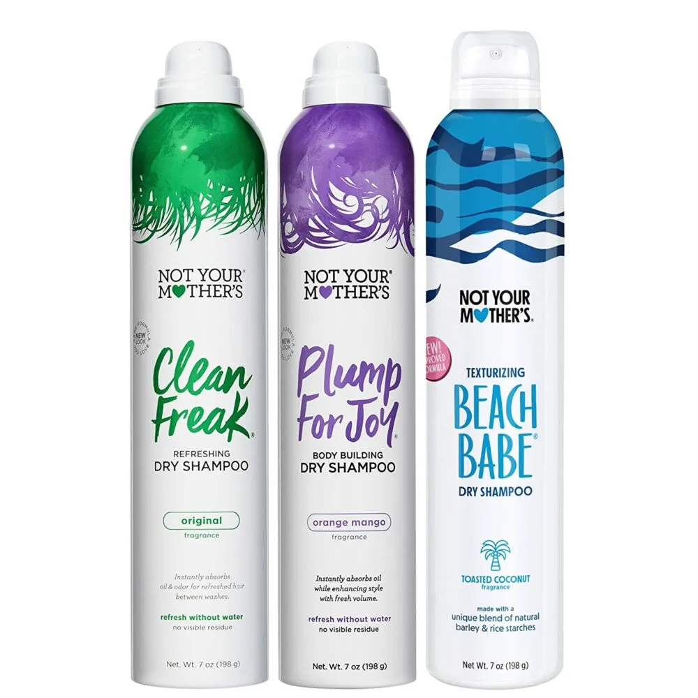 not your mother's dry shampoo in 3 varieties, to freshen up your hair and restore body and a great fruity scent.