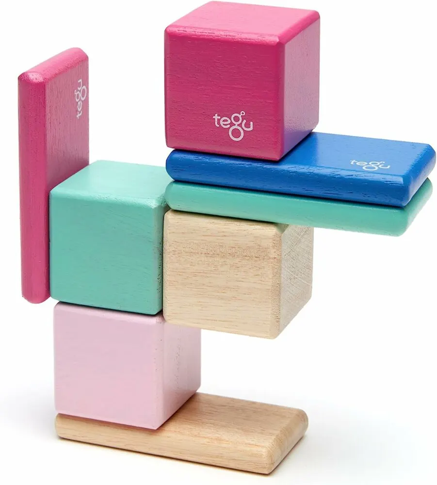 tegu magnetic wooden blocks are nicely made, come in fun colors and are easy to play with anywhere.