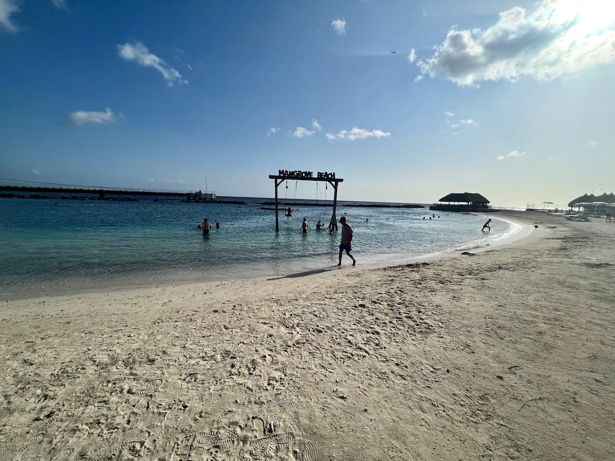 5 Ways Hilton's Curacao All-Inclusive Resort Wowed My Family: The white sand beach and blue water at Mangrove Beach Corendon all-inclusive resort in Curacao