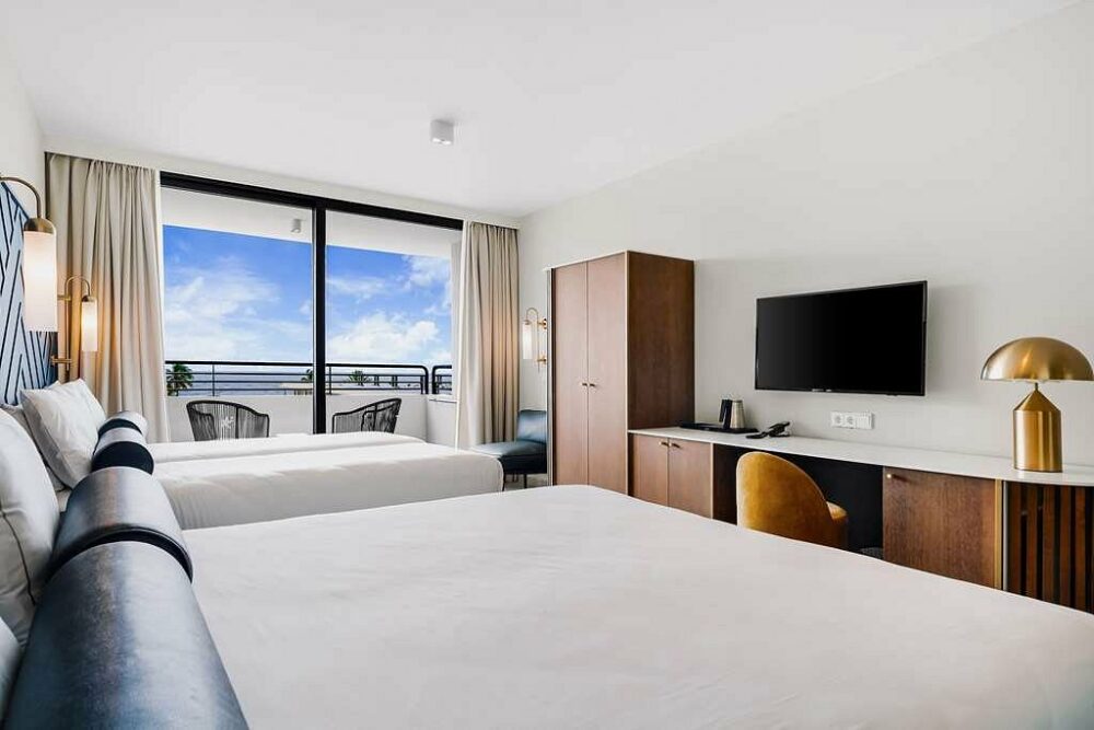 A typical double room at hilton's curio all-inclusive resort on curacao.