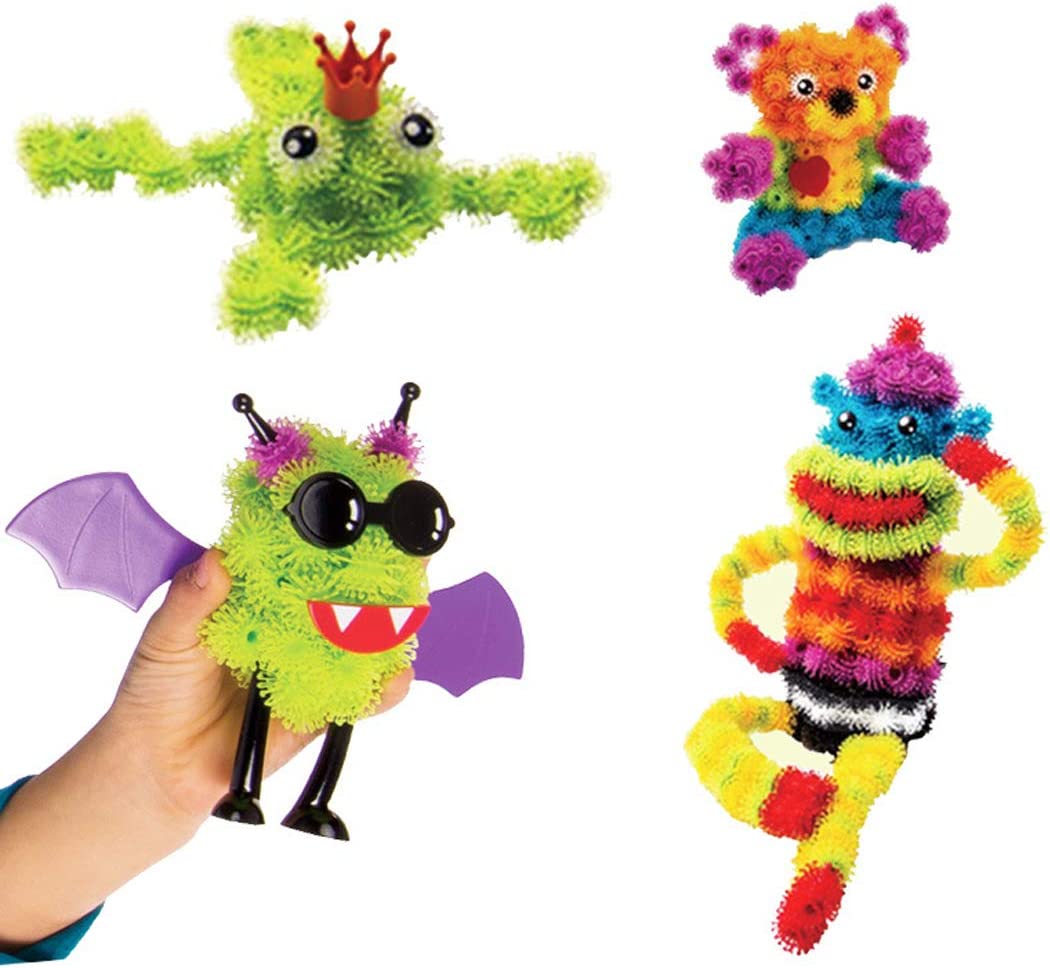 Sticky puff balls are compact to travel with and are a creativity toy kids can do a lot with.