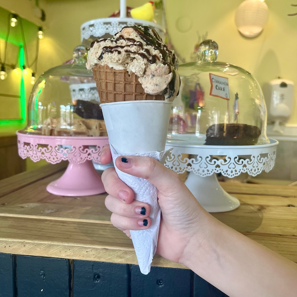 ice cream in a waffle cone at the rif fort in willemstad