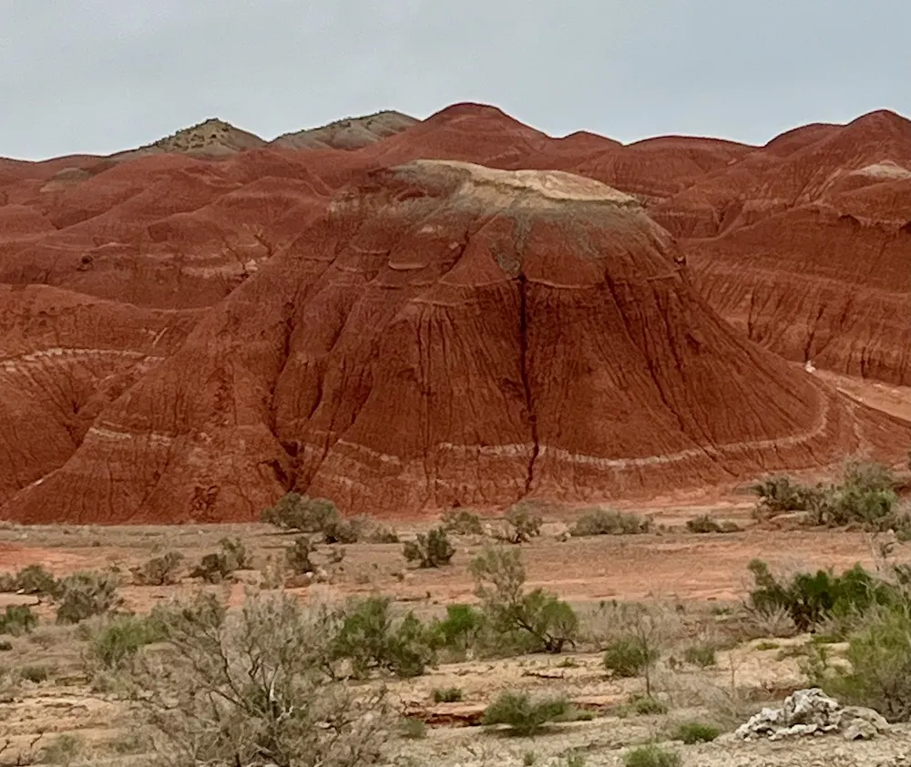 the red mountains and scrub brush of altyn-emel national park in kazakhstan can remind one of the american west.