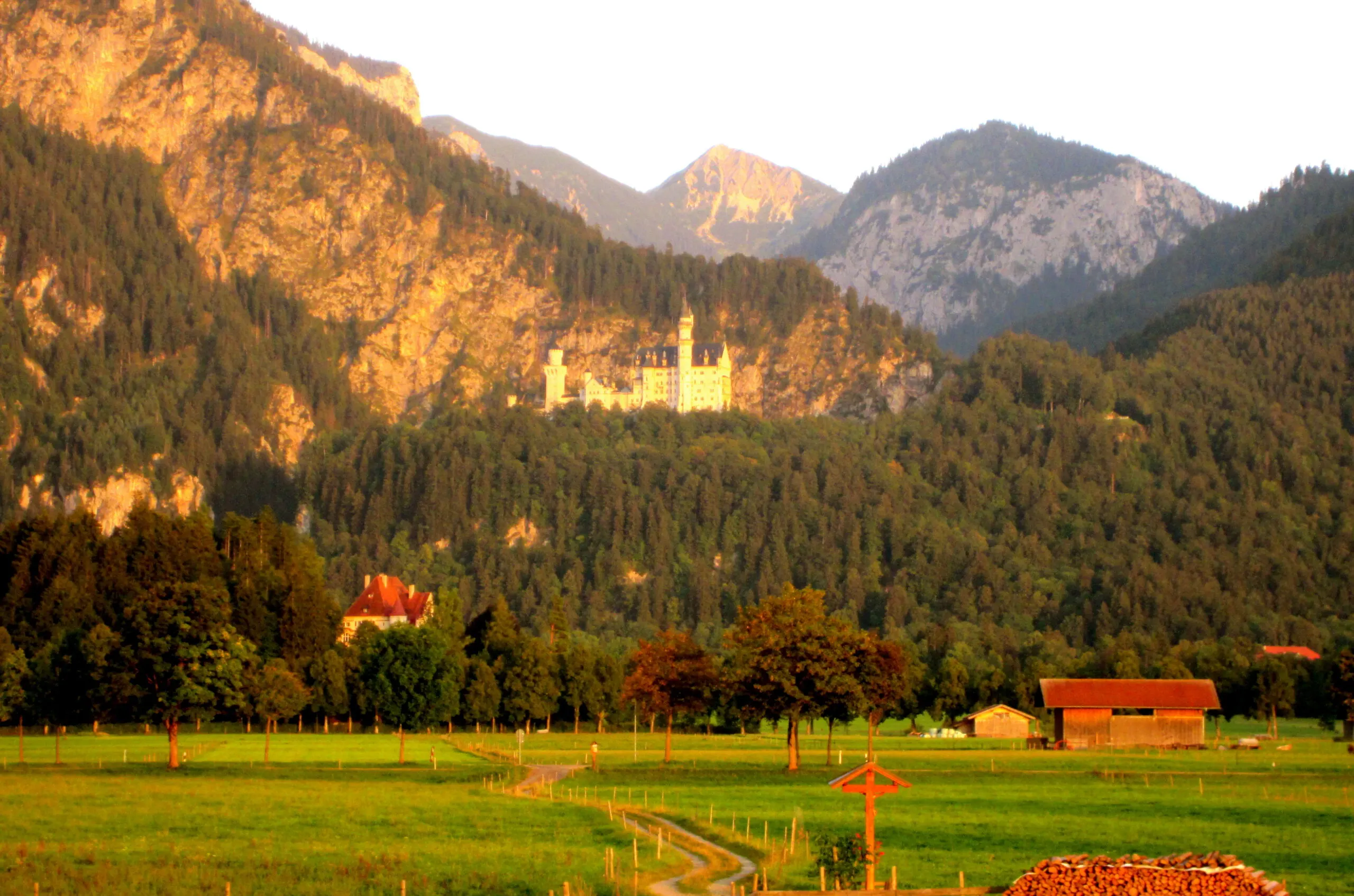 the fairy tale castle, neueschwanstein across schwangau valley.