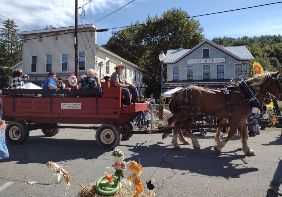 hawley's harvst festival is one of many activites that draw families to the poconos in the fall. 