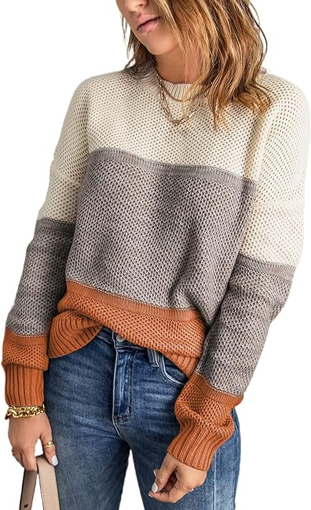 A bold block sweater adds color and fun to functional winter clothes.