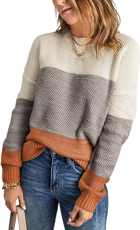 a bold block sweater adds color and fun to functional winter clothes.