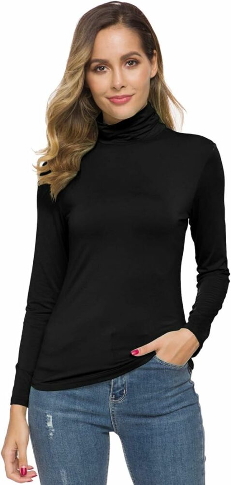 A black turtleneck goes everywhere and does everything in the winter. It's a travel essential