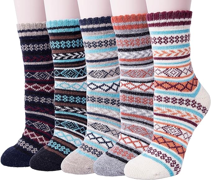 A 5-pack of colorful wool socks is just thing the to cheer you up on gray winter days.