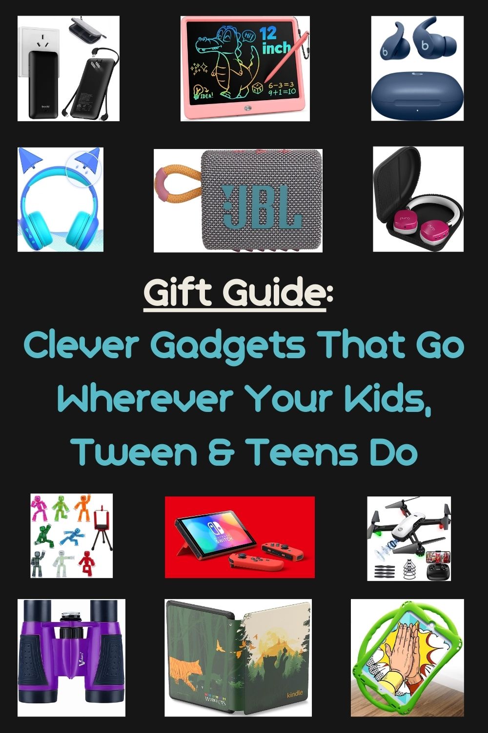 16 of the best tech gifts for teens, tweens, kids and even preschoolers. these gadgets go wherever they do and will get them creating, reading & going outdoors.