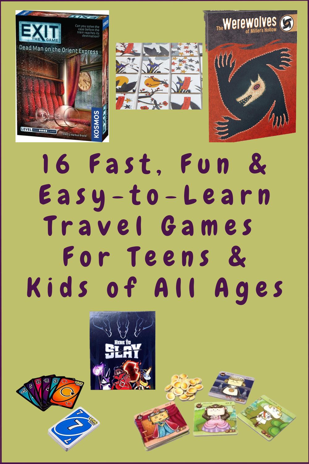 From classic card games and board games to innovative strategy games, here are 16 awesome games that travel, with picks for kids of every age.