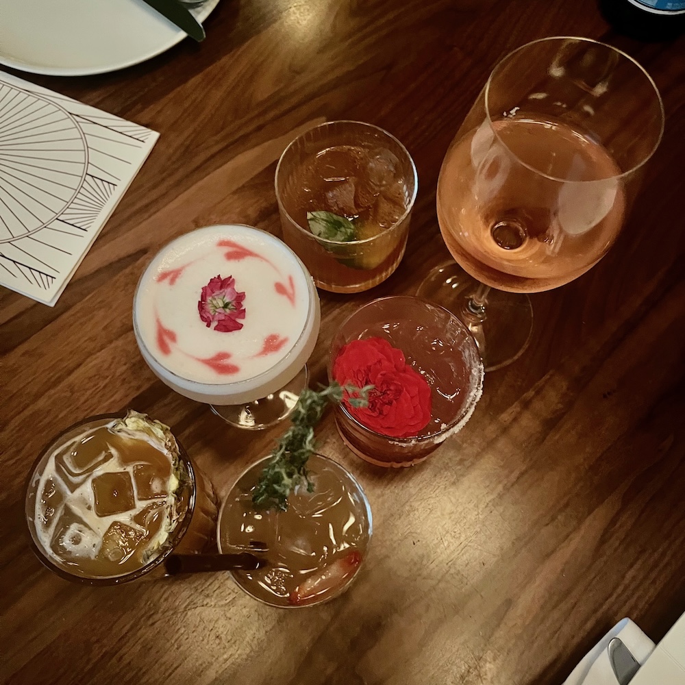 A selection of the pretty, and pretty tasty, cocktails at miss licklemore in toronto