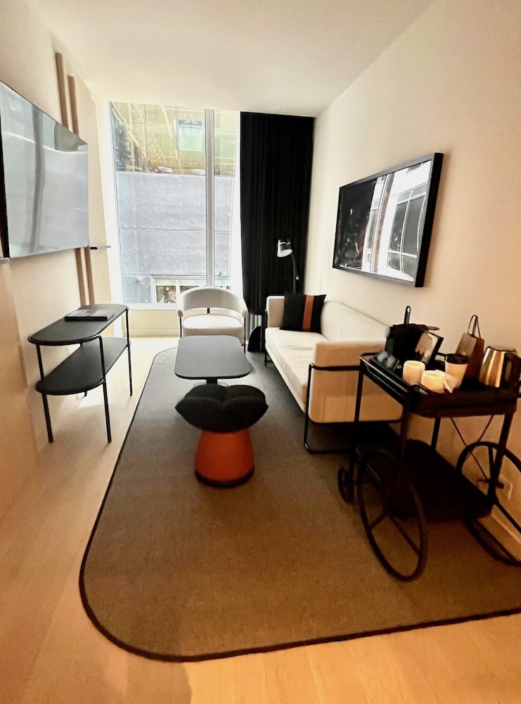 Canopy by hilton in toronto's yorkville has suites with bright, comfortable living areas and a sophisticate coffee and tea cart.