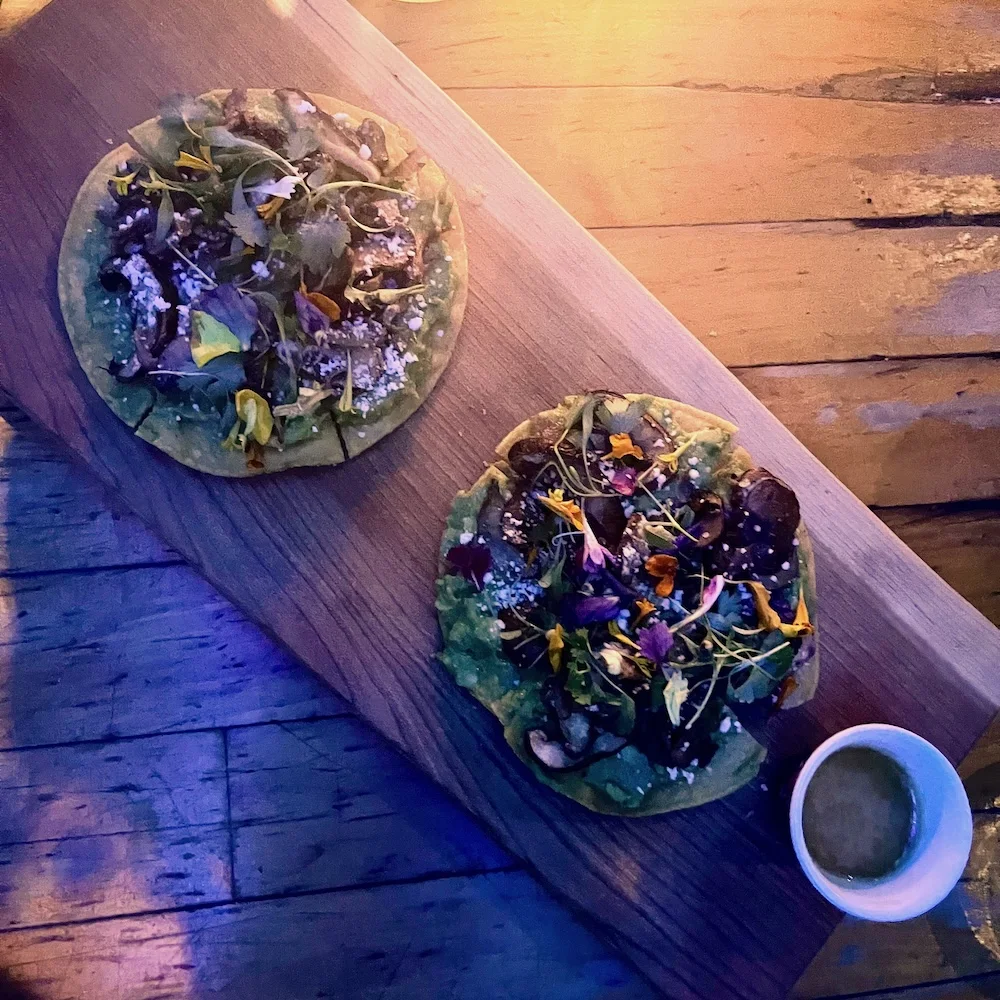 elva's tostadas are colorful, crunchy and full of balanced flavors.