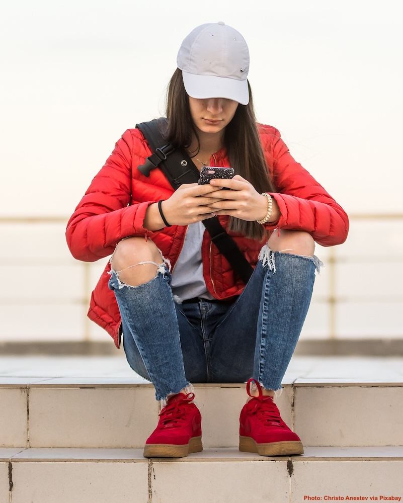 teen on phone