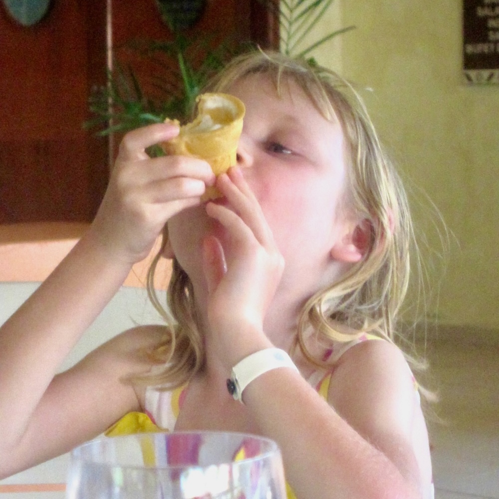 Good ice cream with new flavors daily kept our kids happy at bahia principe grand coba in mexico.