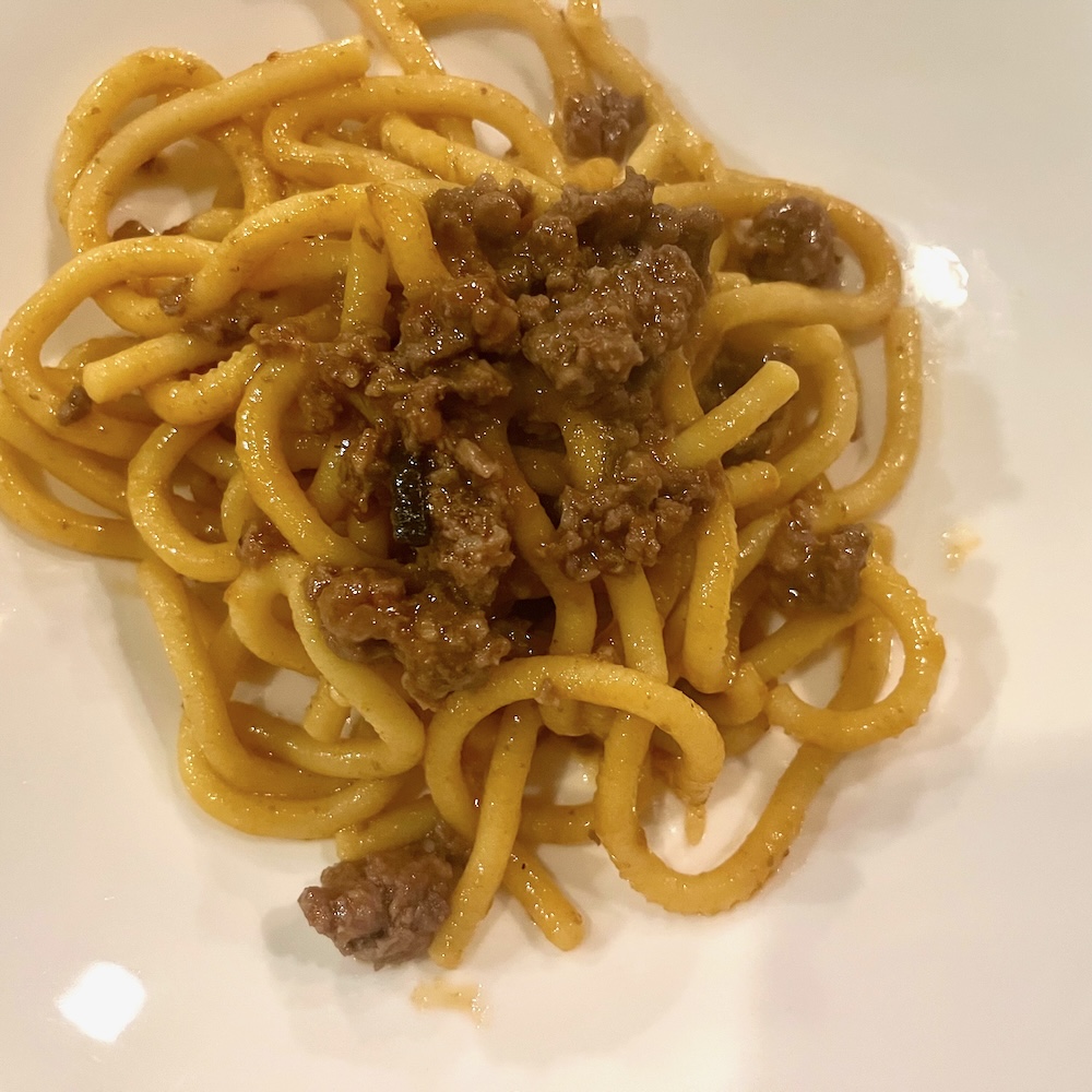 bucatini with duck ruga is a venetian dish kids often like.