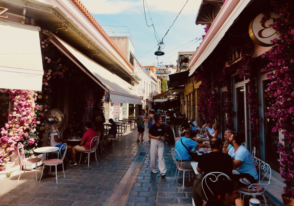 Monastiraki has narrow pedestrian lanes, stylish cafés and fun stores.