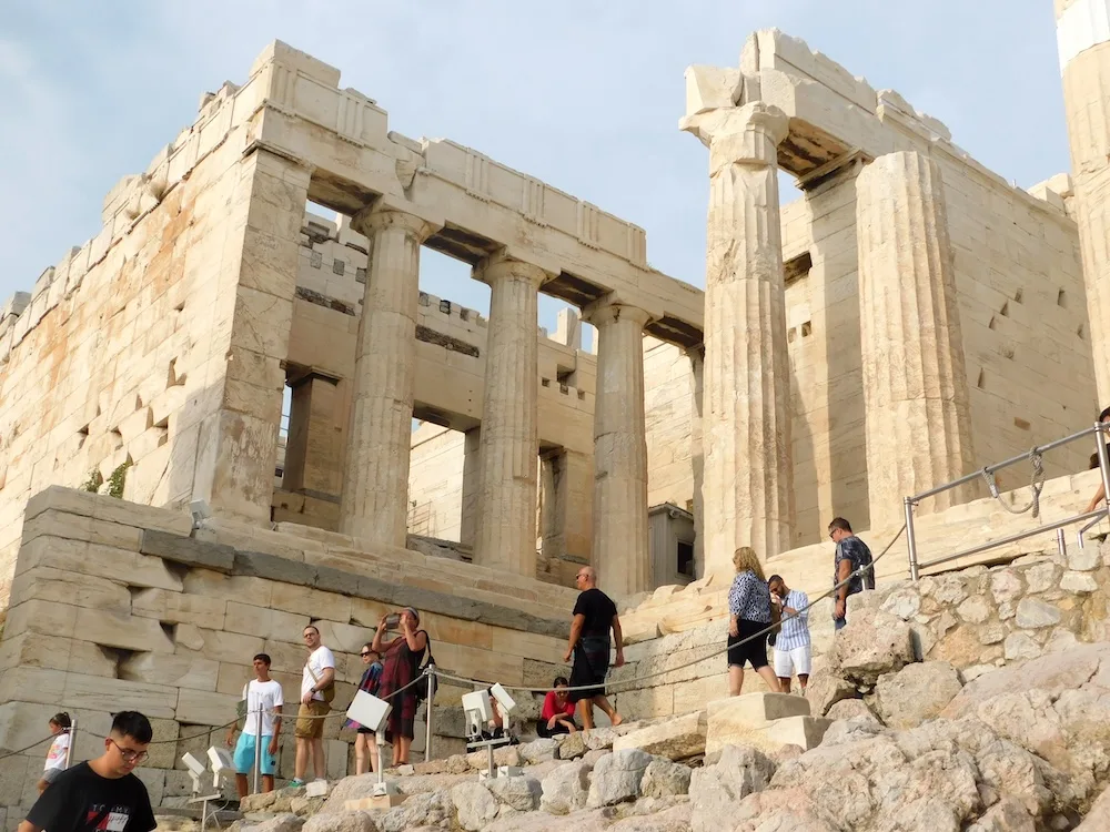 the gate at the top if the acropolis is imposing.