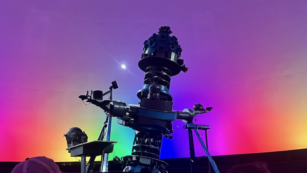 The camera that generates the star and laser shows at the strasenburgh planetarium in rochester, ny