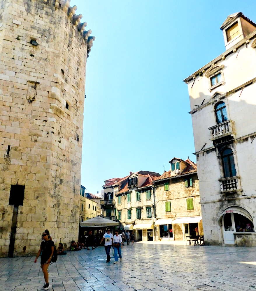 Split old town street