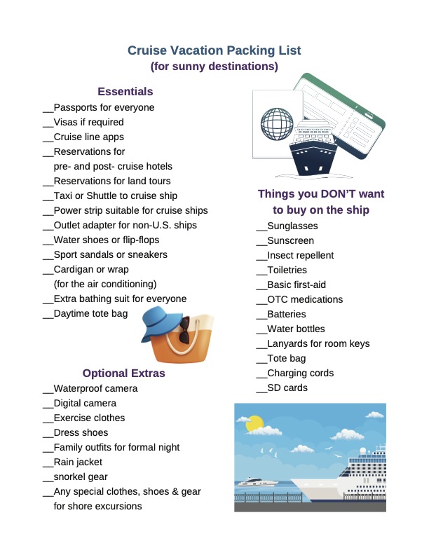 Cruise packing list