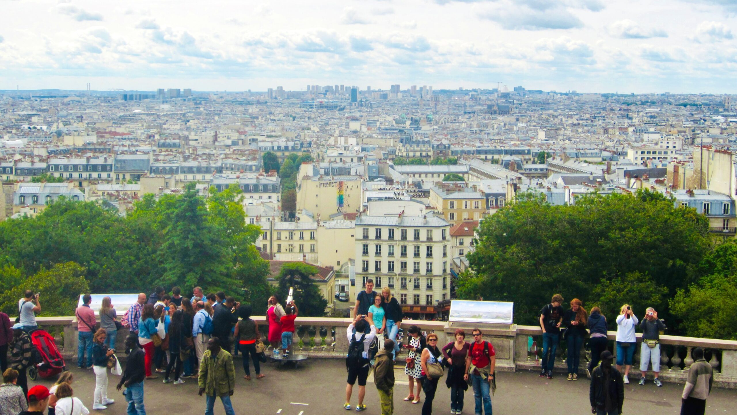 For a stellar view of paris without waiting in lines, head to the top of montmartre.