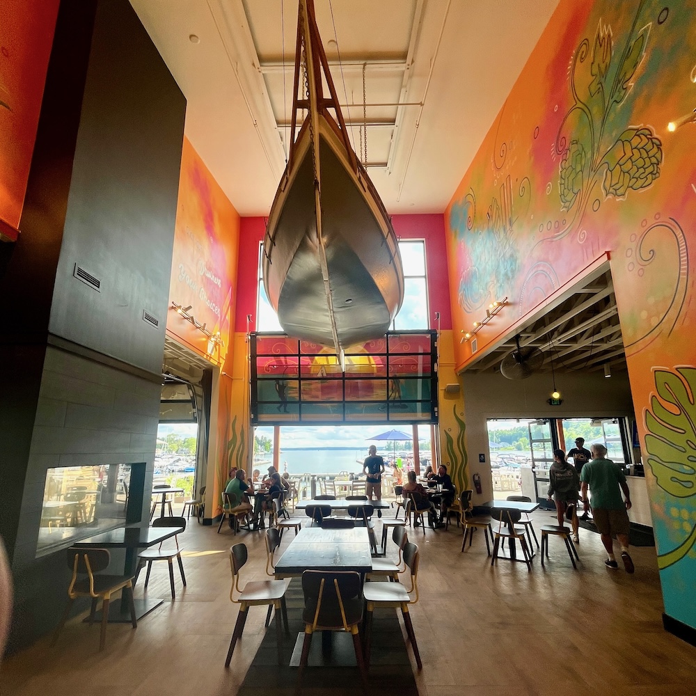 Lago by druthers has a relaxed, colorful lakeside vibe.